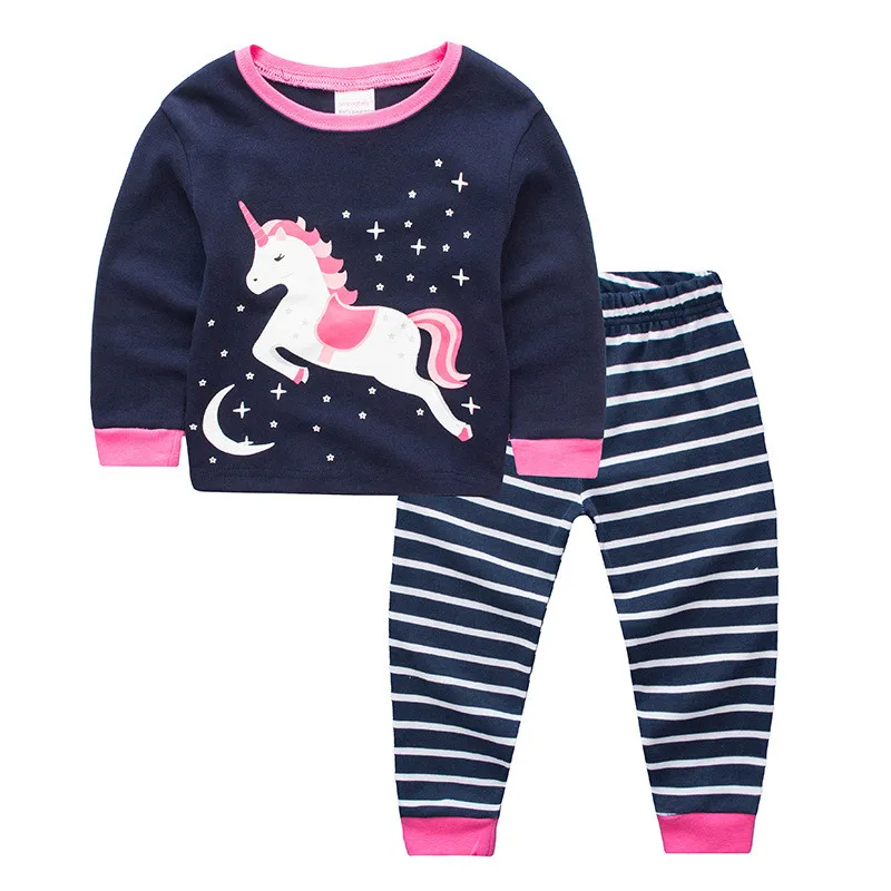 

2019 Unicorn Pajama Christmas Pajamas Pjs Girls Pijama De Unicornio Pyjamas Kids Dinosaurio Baby Girl Enfant Sleepwear Set