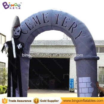 

GOOD QUALITY 3mh inflatable grey arch way death ghost balloon arches entrance decoration personalized Halloween item