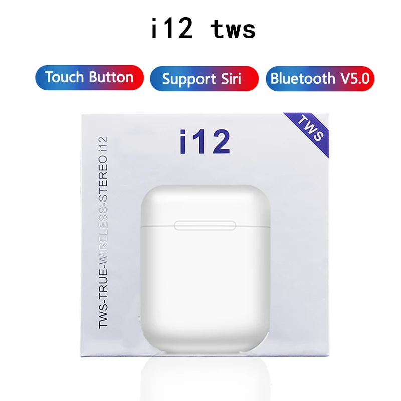 

I12 TWS Bluetooth 5.0 Earphone 1:1 Double Calls Smart Touch Portable Earbuds than I10 I20 TWS I30 I60 I88 for Drop Shipping