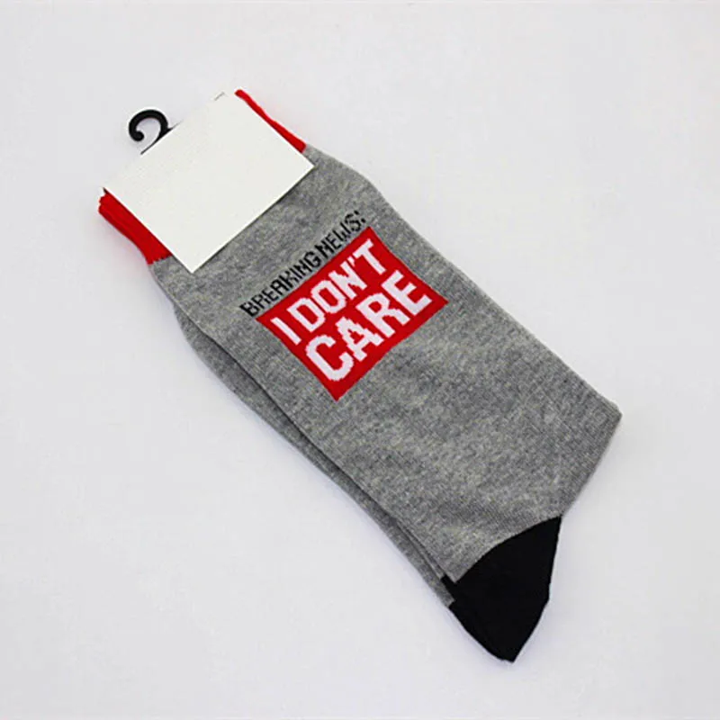 Веселые Носки с рисунком кактуса/пингвина/вишни/национального флага, Креативные Свадебные Носки с рисунком, мужские деловые носки Harajuku - Цвет: Gray Socks