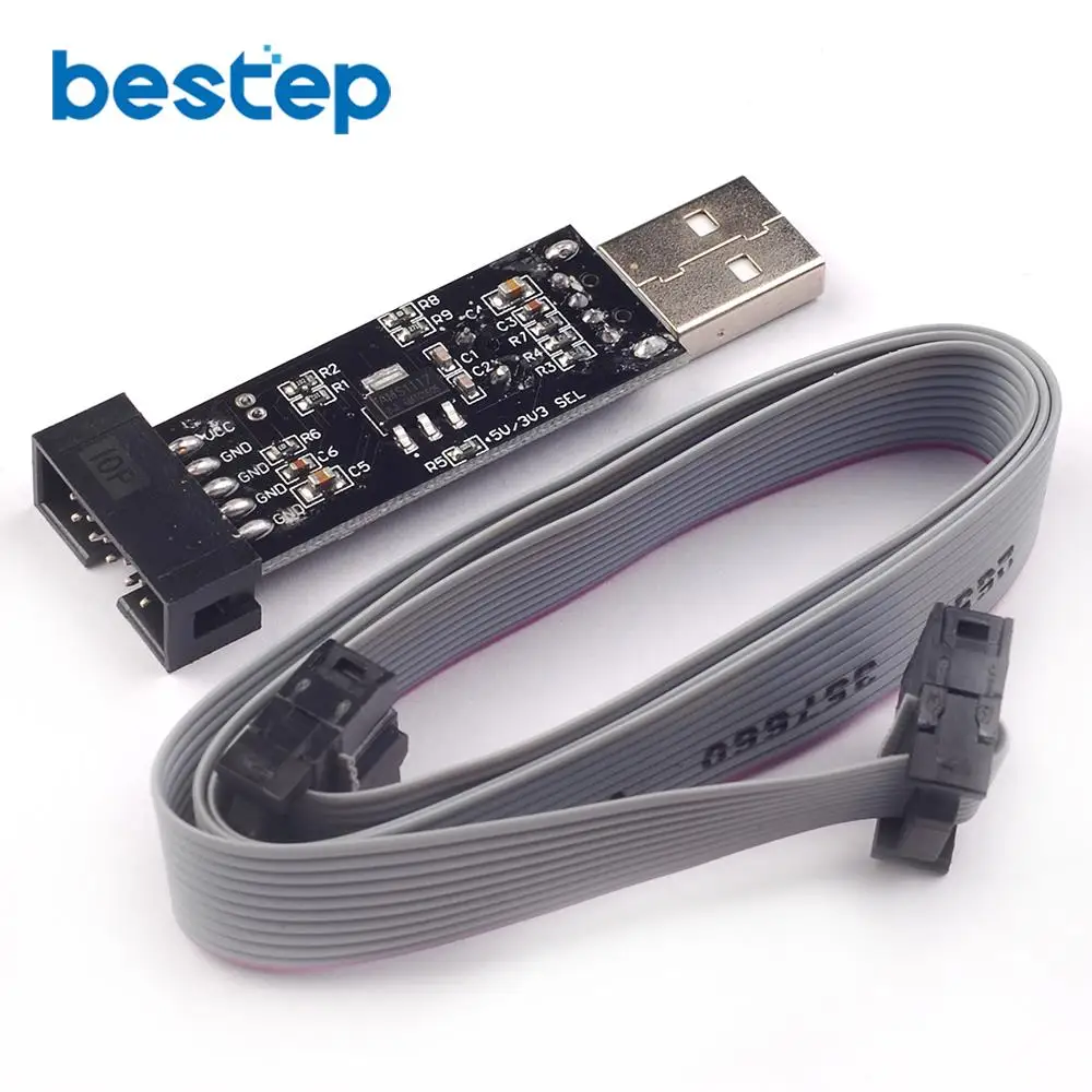 USB программатор USBASP/USBISP + STK500 10Pin 6Pin адаптер 3 В/5 В AVR ATMEGA128 ATMEGA8 USBASP USBISP