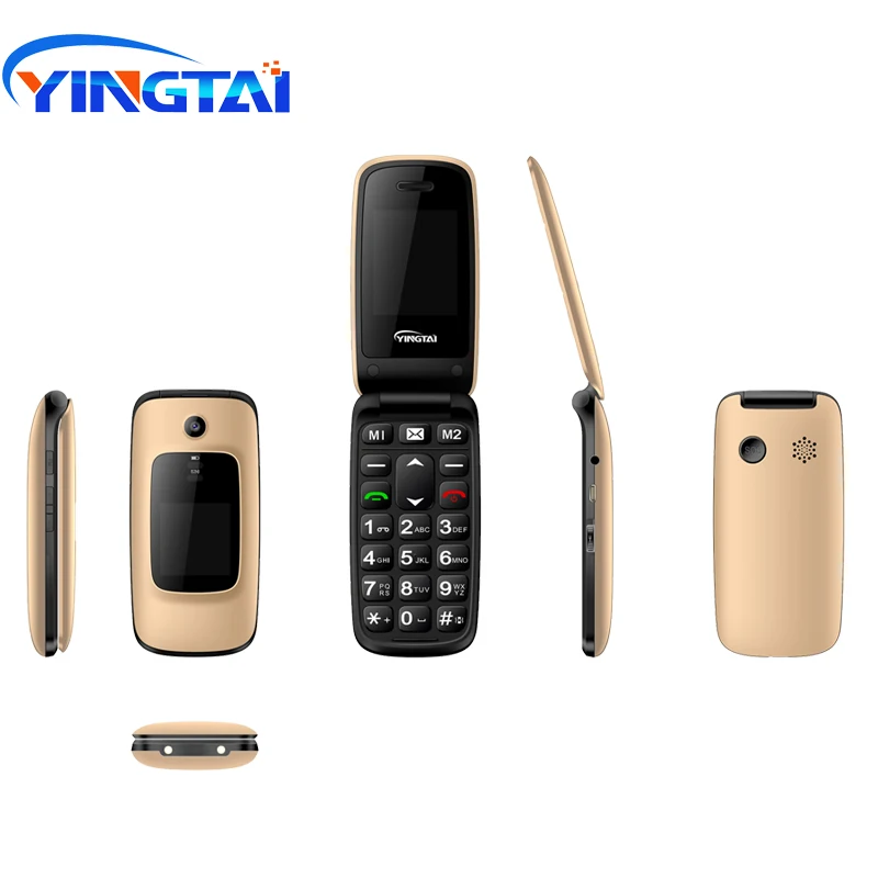 Оригинальный YINGTAI T16 GSM раскладушка двойной экран китайский телефон для пожилых