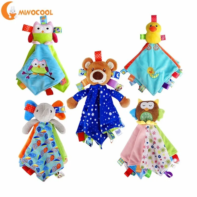 

Newborn Blankie Blanket Baby Toys Infant Soothe Towel Newborn Baby Rattles Soothe Towel Plush Toys Appease Stuffed Dolls