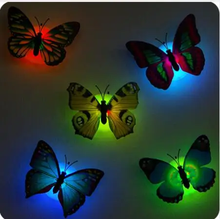 Светящаяся бабочка ночник Чак и наклейки ночник Внутреннее освещение Настенные светильники украшения дома - Испускаемый цвет: A
