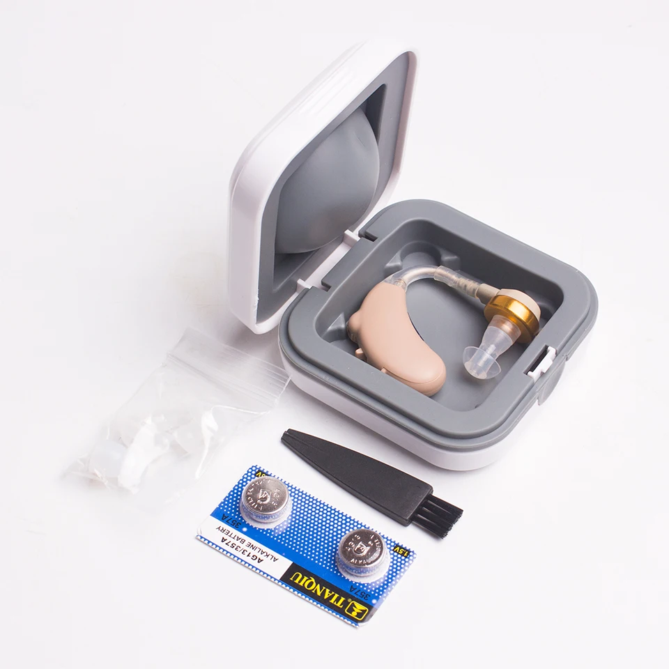 Mini Adjustable Digital Screen Hearing Aid Portable Behind Sound Amplifier Volume Listening Hearing Aids Light Easy to Carry