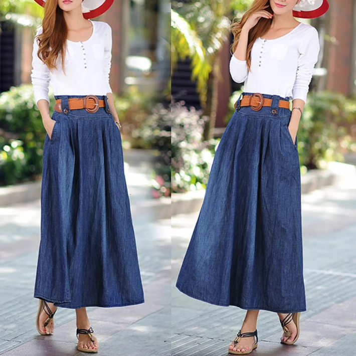 Popular Long Jean Skirts WomenBuy Cheap Long Jean Skirts Women lots