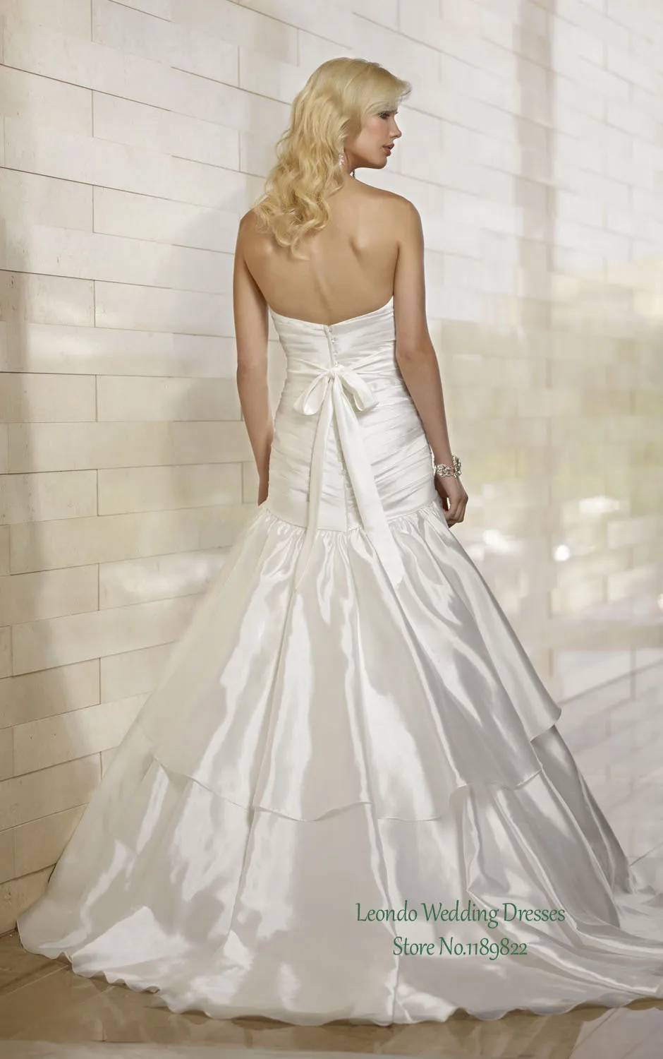 CustomedCustom Made A Line Wedding Dress 2015 Dropped Sweetheart Court Train Stretch Satin Beading Bowknot Gowns|dress quality|dress shirts custom