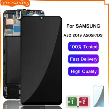 

LCD Display For Samsung Galaxy A50 A505F/DS A505F A505FD A505A Touch Screen Digitizer For Samsung A50 LCD with Frame Replacement