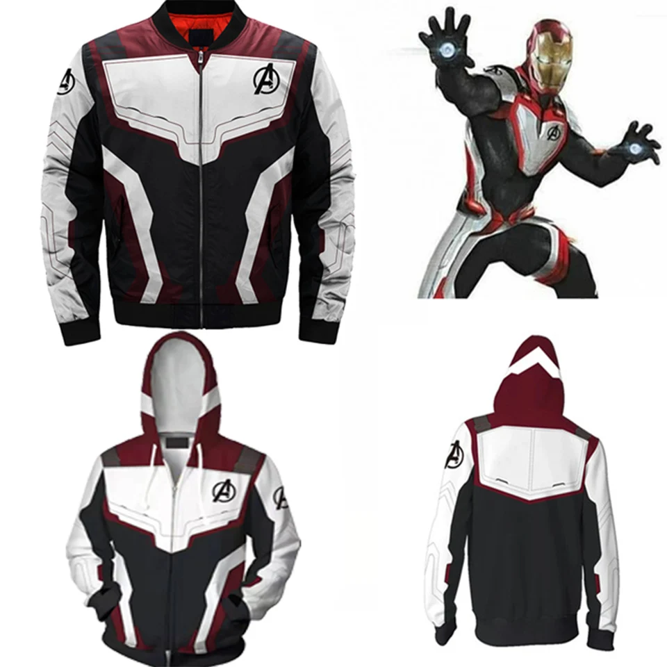 Avengers Endgame Jacket Cosplay Costumes Quantum Realm Advanced Tech Hoodie Women Sweatshirt Hoodies Iron Men Avengers 4 Coat