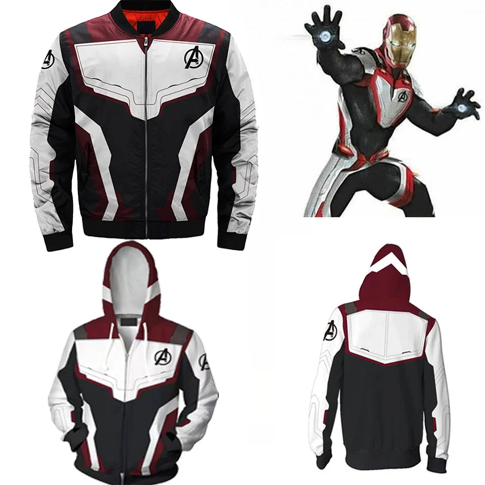 The Avengers Endgame Quantum Realm Hoodie Sweatshirt Jacket Cosplay Costume Mens 