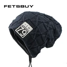 FETSBUY,, осенние и зимние шапки, шапки для мужчин и женщин, вязаные клетчатые шапочки, Skullies, сохраняющие тепло, добавляют вельветовые кепки, мужские шапки