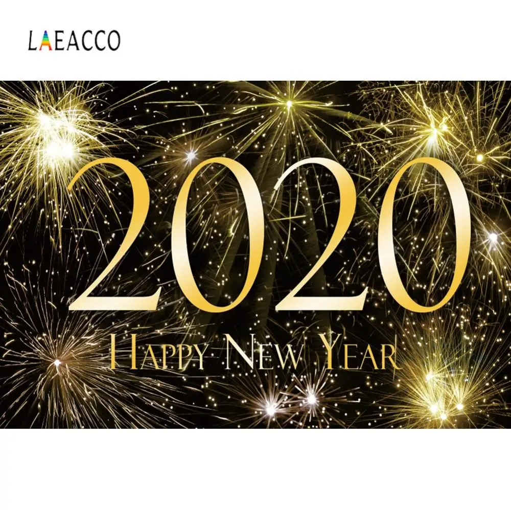

Laeacco Happy New Year 2020 Night Firework Shining Photography Backgrounds Customized Photographic Backdrops For Photo Studio