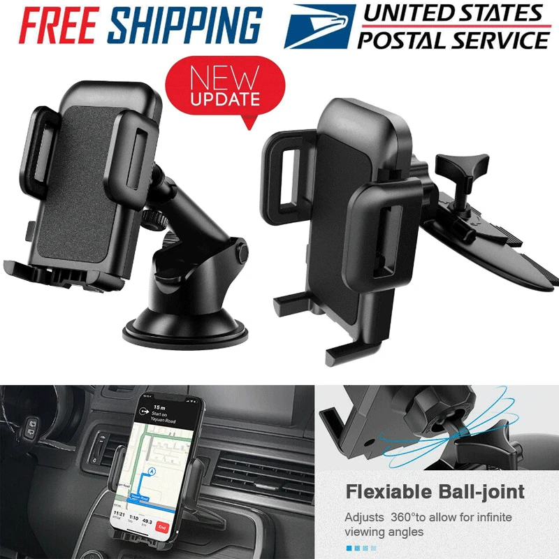 

2019 New 360° Mount Holder Car Windshield Stand With Telescopic Arm Dashboard CD Slot Mobile Phone GPS For iPhone Samsung