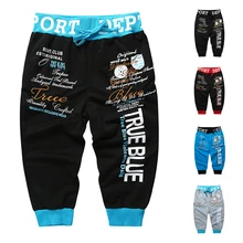 Брюки мужские высотой до колена Новинка Лето монограмма печати бирка с вышивкой цвет Clash мужские спортивные штаны