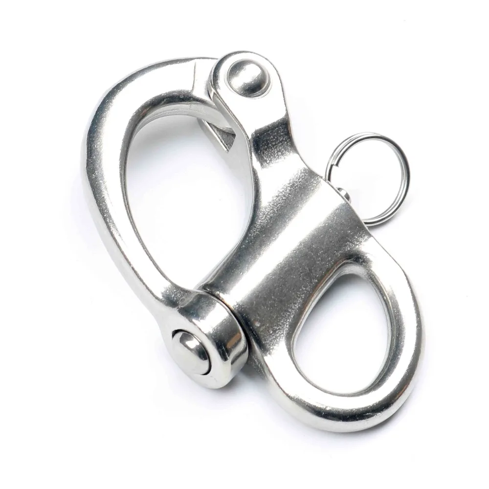 100 Pcs 35mm(1.4&quot) Marine Grade 316 stainless steel Fixed Eye Snap Hook Rigging Sailing Bail Shackle Sailboat Yacht | Обустройство