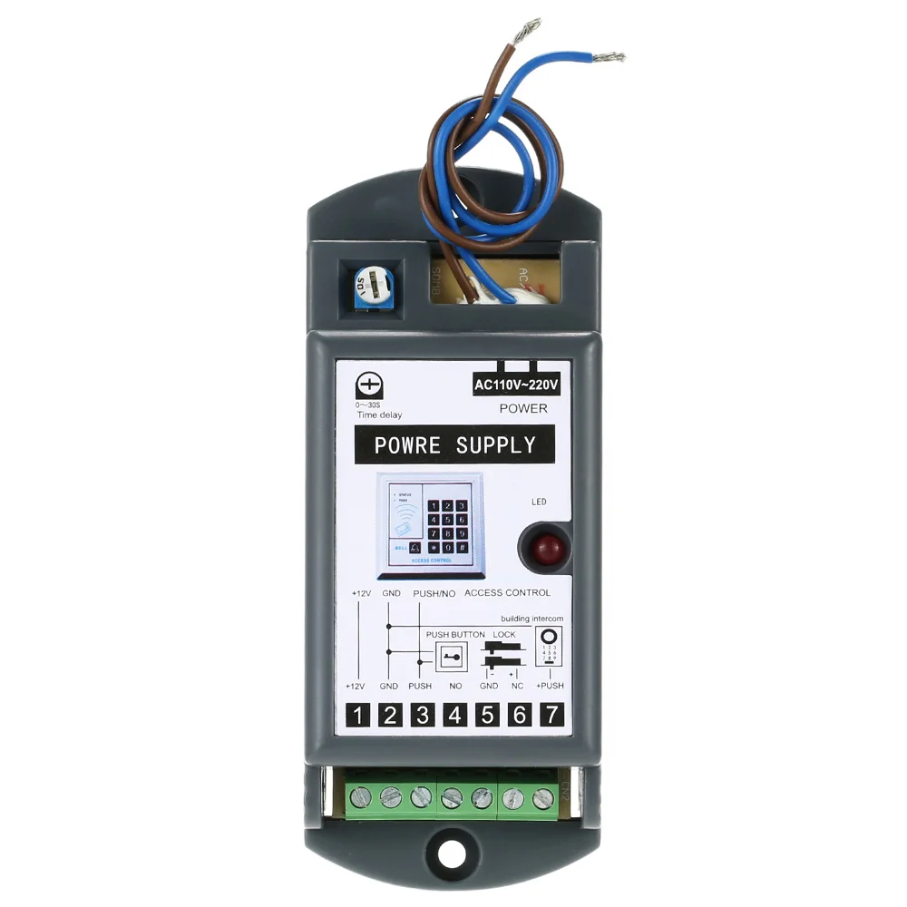 Источник питания AC110-220V вход на 12 В/3 А выход 0-30 с Задержка блокировки для системы контроля доступа входа в дверь