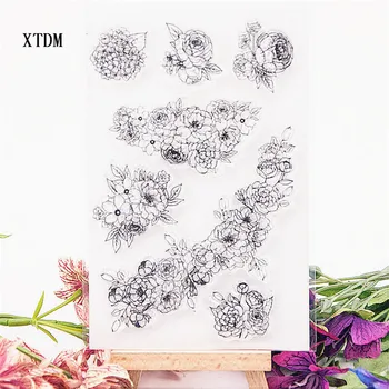 

Hot selling wreath clear stamp / silicone seal flower stamp DIY scrapbook album / card production