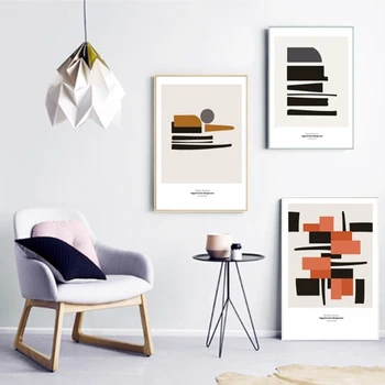 

SURE LIFE Abstract Geometric Canvas Paintings Famous Nordic Posters Prints Wall Art Pictures Bedroom Living Room Home Decor