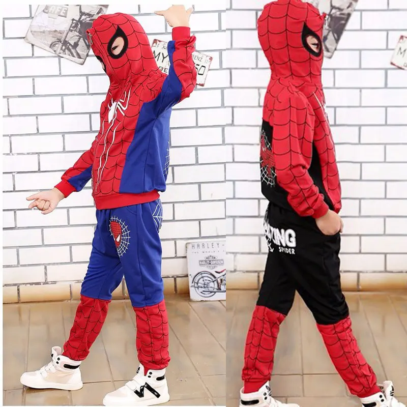 

Spiderman Baby Boys Clothing Sets Sport Suit For Boys Hoodies Jacket Coat Pants Spider Man Cosplay Costumes Kids Zip Clothes Set