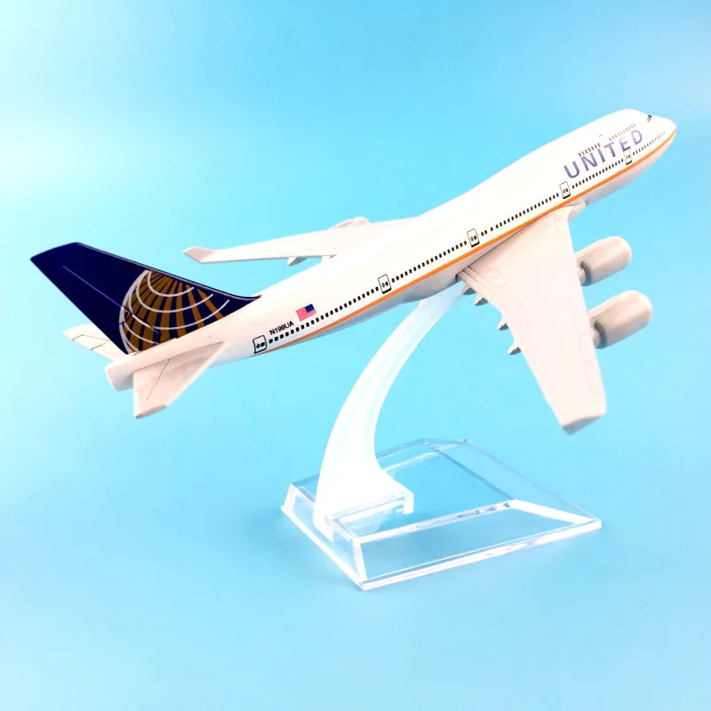 16 см Air United Boeing 747 самолет Игрушечная модель самолета металлического сплава литья