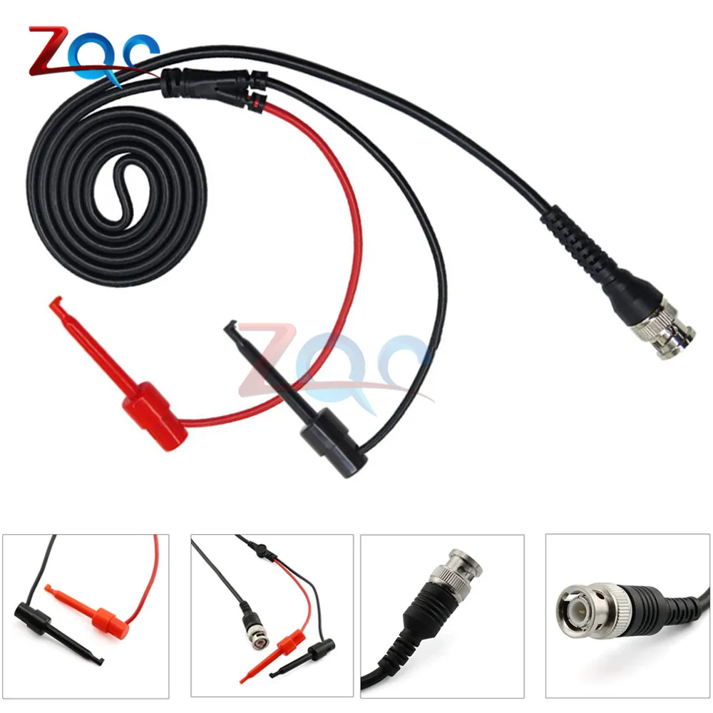 Oscilloscope P1007 BNC Male Plug Q9 to Dual Hook Clip Test Probe Cable Leads 120CM w/ Two Mini Probes Ended 500V 5A IC | Инструменты
