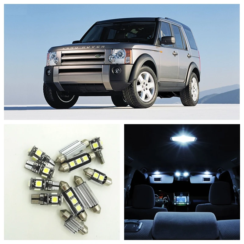 INTERIOR CAR LED LIGHT BULBS KIT XENON WHITE LAND ROVER DISCOVERY 3