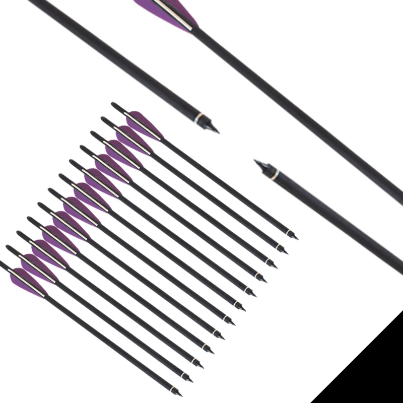 

12PCS 16Inch Crossbows Bolts Carbon Arrows Replaceable Arrow Outdoor Hunting Archery Carbon Arrow