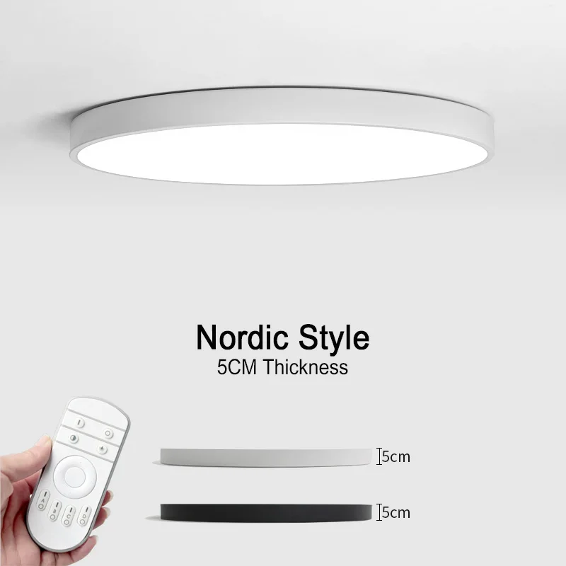 

LED Modern Ceiling Lights Nordic Style Lamp Ceiling Remote Control Dimmable Color Change Iron Fixture Living Room Bedroom CL02