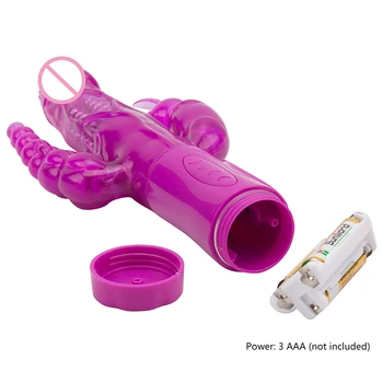 Erotic Sextoy Triple Pleasure Rabbit Vibrator Double Penetration Dildo Anal G Spot Clitoris Stimulator Adult Sex Toys for Woman 5