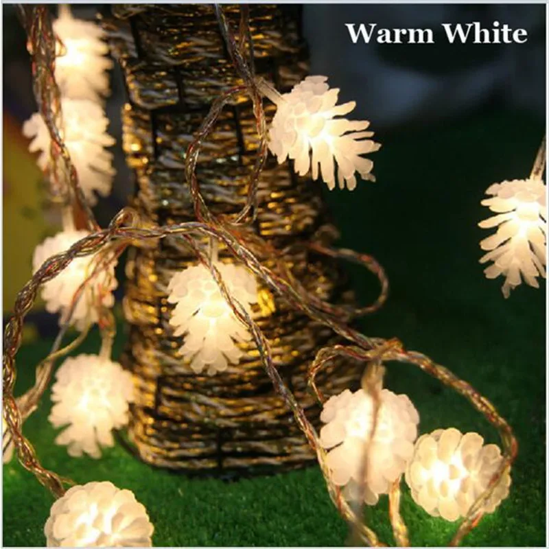 

5M 28 Leds String lights Warm white Pine Cone Christmas tree holiday decoration lighting indoor outdoor Fairy Lights
