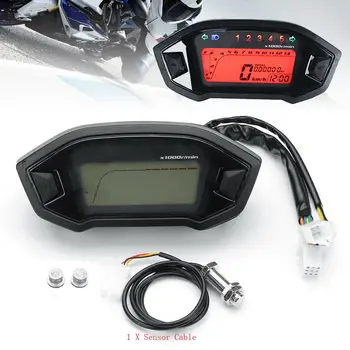

Universal Motorcycle LCD Digital 7 Colors 13000rpm Speedometer Odometer Backlight Motorcycle Odometer for 2,4 Cylinders meter