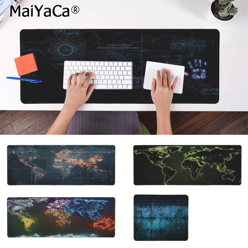 

MaiYaCa New Printed World Map Natural Rubber Gaming mousepad Desk Mat Rubber PC Computer Gaming mousepad