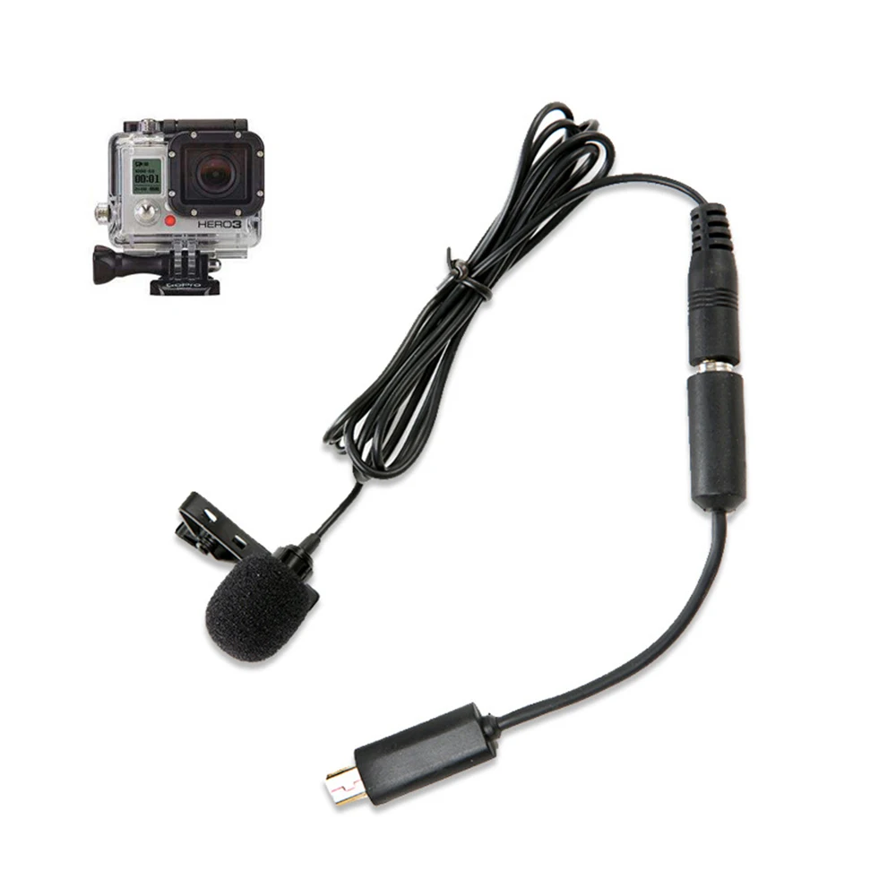 BOYA BY-LM20 Pro 3,5 мм зажим для спорта внешний микрофон всенаправленный зажим микрофон мини USB для GoPro Hero 4 3+ 2 видео
