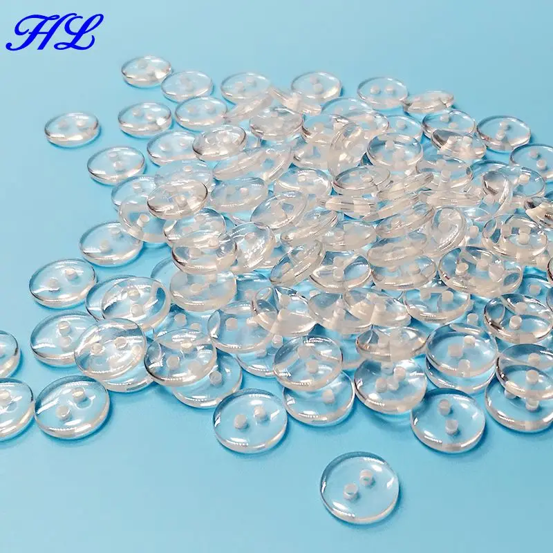 $1.4 100P 10MM Transparent 2 Holes Plastic Buttons Apparel Supplies Sewing Accessories Wholesale A189