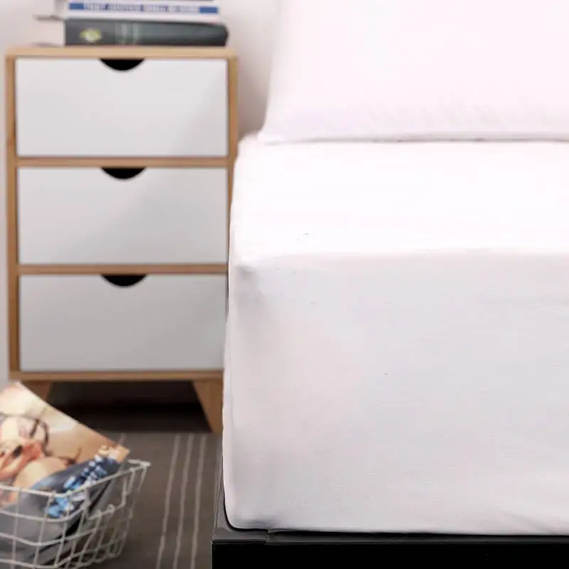 MECEROCK فراش مقاوم للماء حامي بلون غطاء مرتبة شرشف نمط فصل سرير مائي سادة البياضات مع مرونة