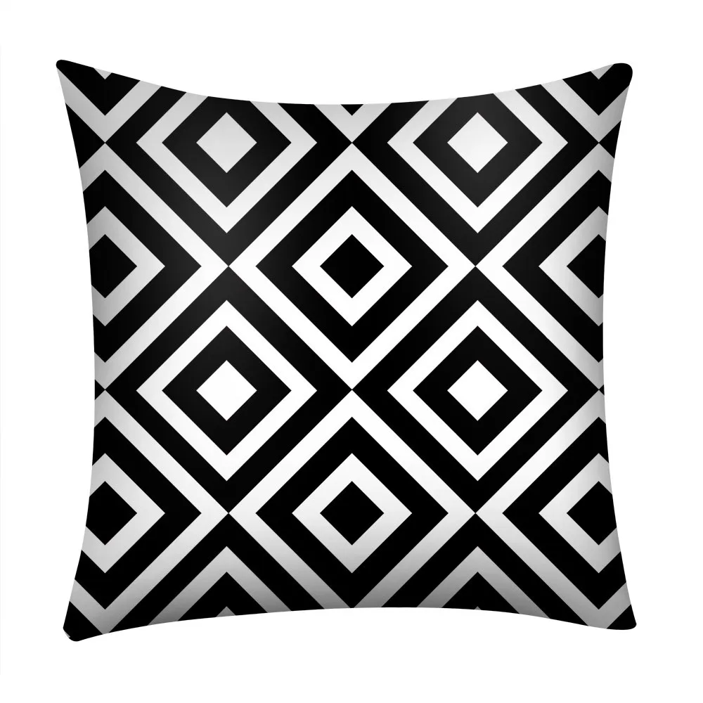 45x45 см Геометрическая наволочка с принтом черно-белая полиэфирная Наволочка декоративная наволочка на диван, домашний декор - Цвет: C