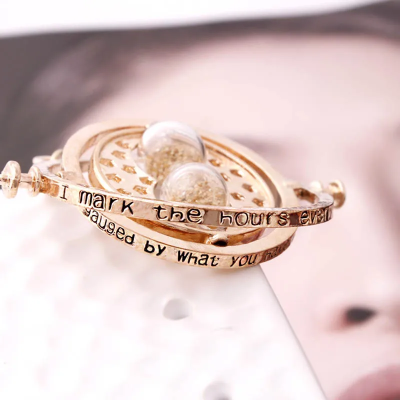 

2019 Hot Selling Harry P Necklace Gold Hermione Granger Time Turner Necklace Hourglass Necklace Rotating SPins Necklace