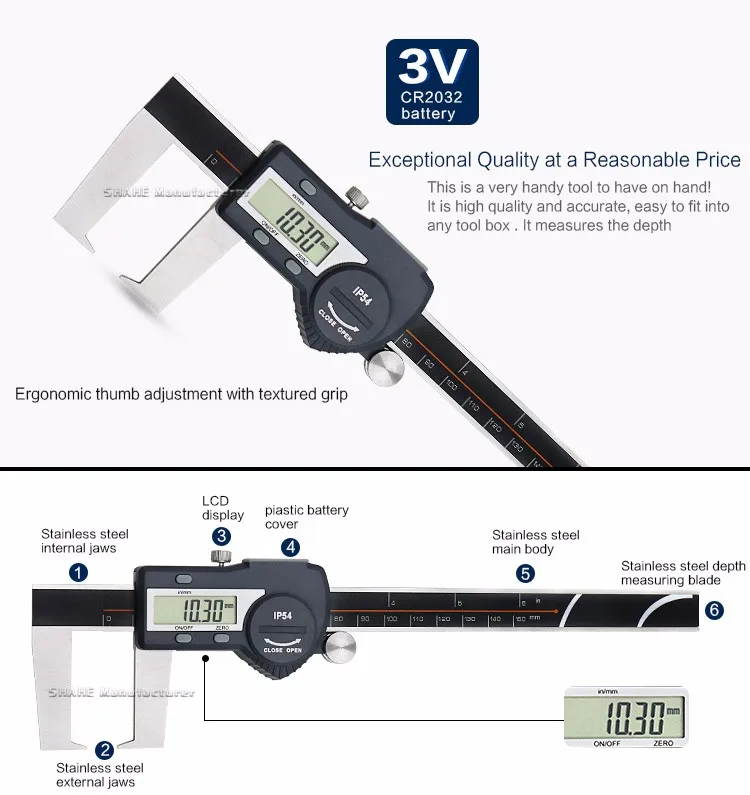 0-150 мм 6 "цифровой внешний штангенциркуль для измерения пазов с плоскими точками paquimetro цифровой vernier штангенциркуль, цифровой