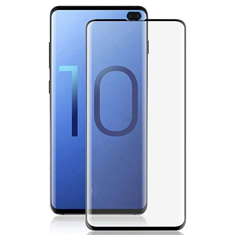 3D экран загибающаяся Защитная Стекло на samsung S10 Plus закаленное Стекло Galaxy S10Plus S10E S 10 lite Полное покрытие стекло защитная пленка - Цвет: Черный