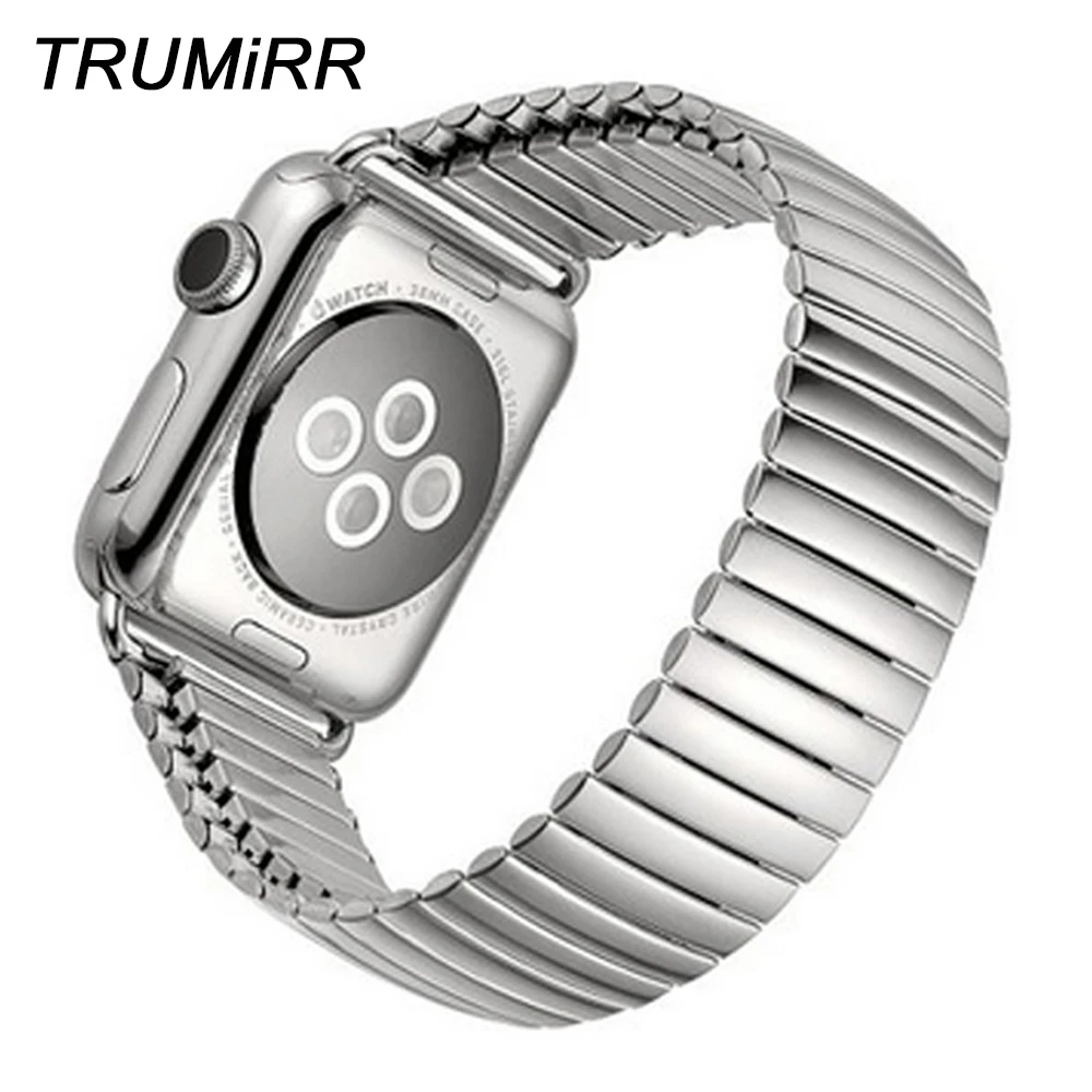 Cinturino in acciaio inossidabile per iWatch Apple Watch 38mm 40mm 42mm  44mm cinturino elastico cinturino con adattatore di collegamento  argento|steel share|bracelet elasticbracelet rfid - AliExpress