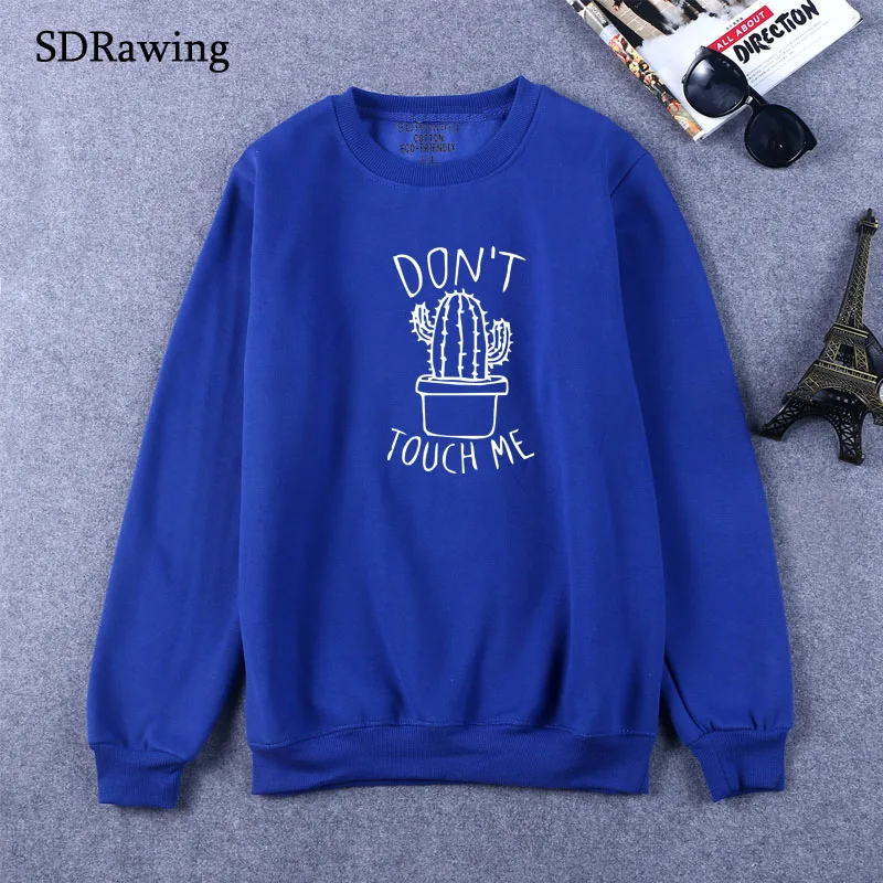 DON'T TOUGH ME Print Women Sweatshirts Casual Hoodies For Lady Girl Funny Hipster Jumper Drop Ship