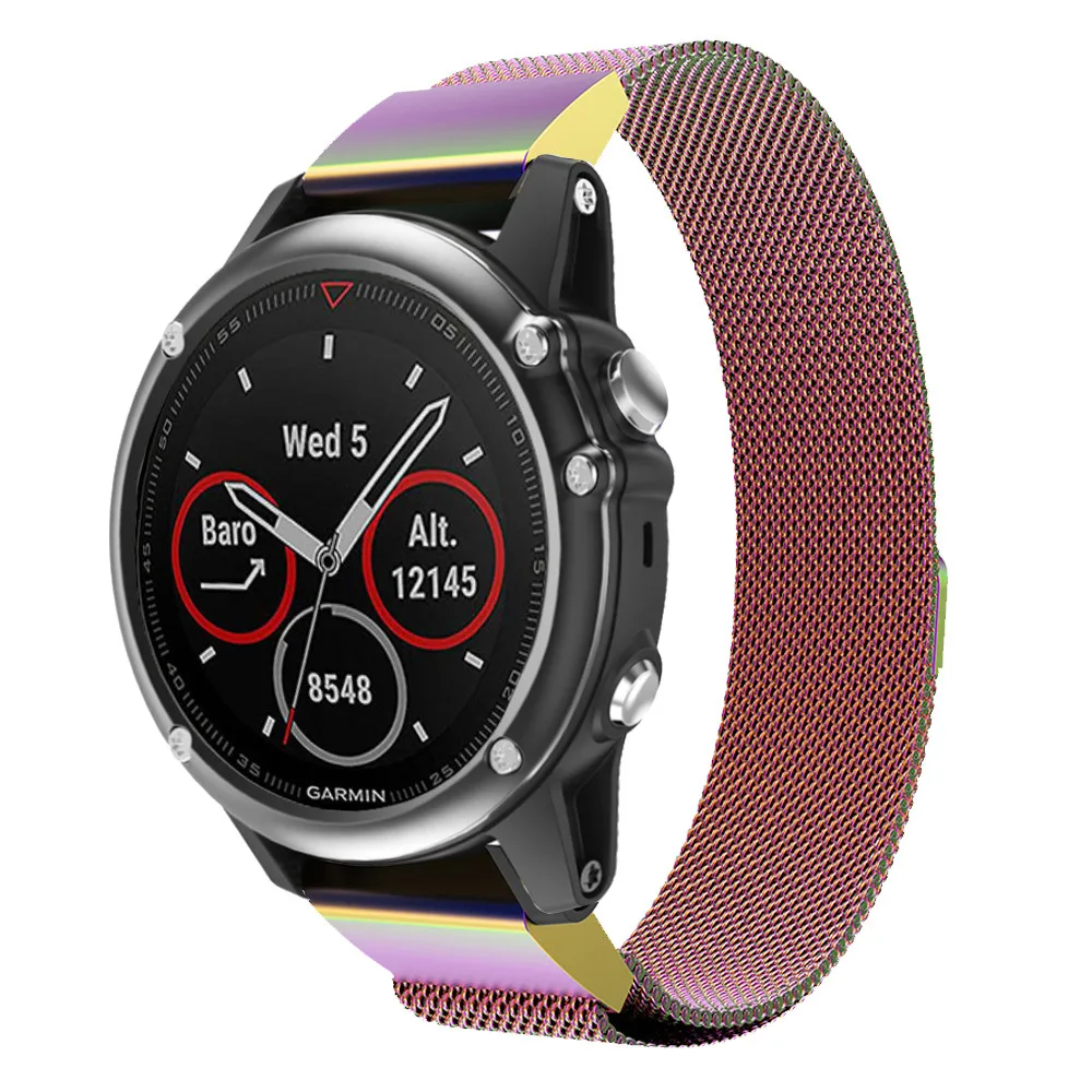 Ремешок для часов Garmin Fenix 5X 5X Plus из нержавеющей стали Миланская петля браслет gps ремешок для часов с быстрым выпуском легко подходит