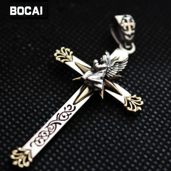 

Good Vibrations virgin angel 925 Sterling Silver Pendant Pendant Necklace Silver Cross male female