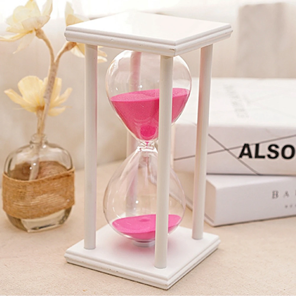 60 Minutes Colorful Transparent Crystal Sandglass Hourglass Glass Sand