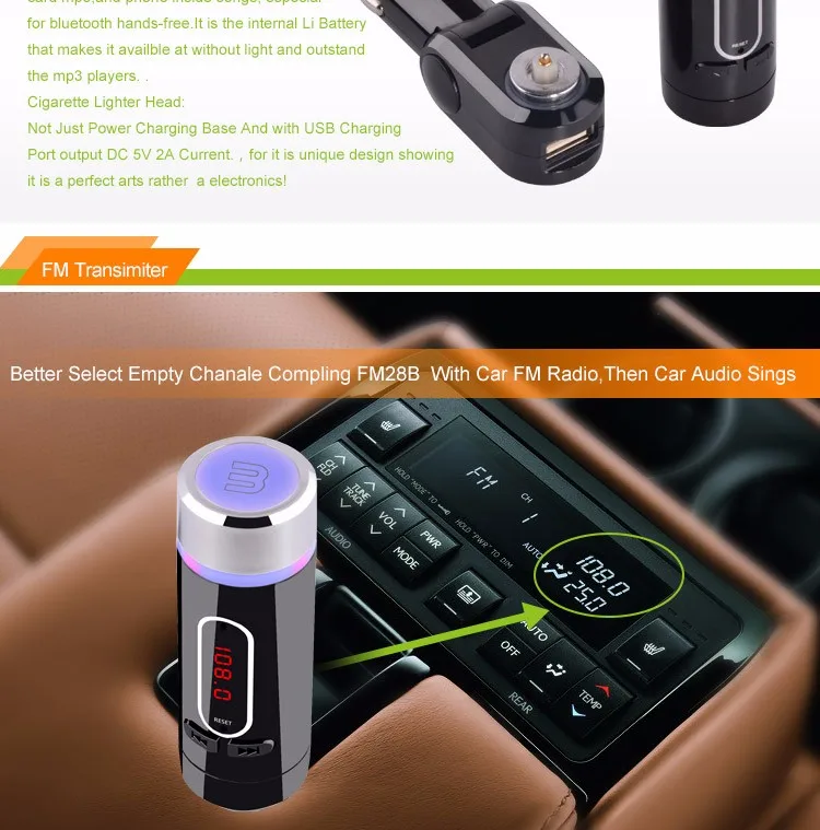 Автомобильный MP3 аудио плеер Bluetooth FM Беспроводной передатчик громкой связи ЖК-дисплей Дисплей USB Зарядное устройство для Apple iPhone 7 Plus 6 6 S 5 5S для samsung