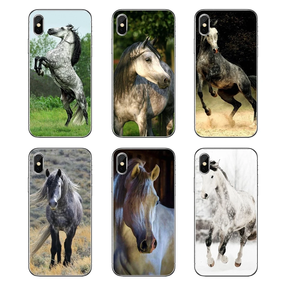For Xiaomi Mi A1 A2 5X 6X 8 lite SE Pro Max Mix 2 2S 3 Mi5 Mi5S Transparent Soft Cases Covers Running Dappled Horse Art Poster | Мобильные