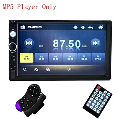 BYNCG 2 din автомагнитола " HD Авторадио мультимедийный плеер 2DIN сенсорный экран Авто аудио стерео MP5 Bluetooth USB TF FM камера - Цвет: Steering Control