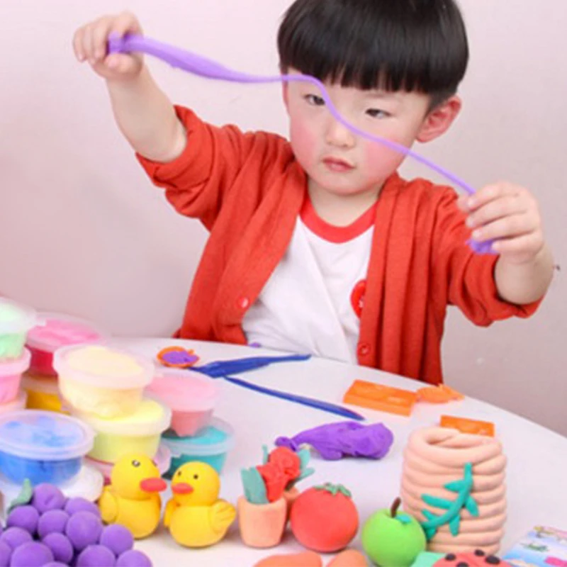 

24 colors With 3 Tools Air Drying Super Light Plastic clay Colorful Plasticine Polymer Educational Soft Play Dough dropshipping