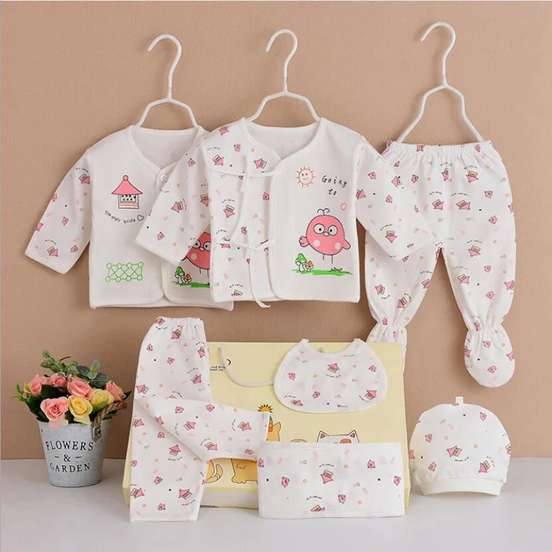 

Newborn baby Cotton set Clothes clothing set toddler cartoon suit 7pcs/set Spring Summer 0-3 months girls boys clothes CJM012