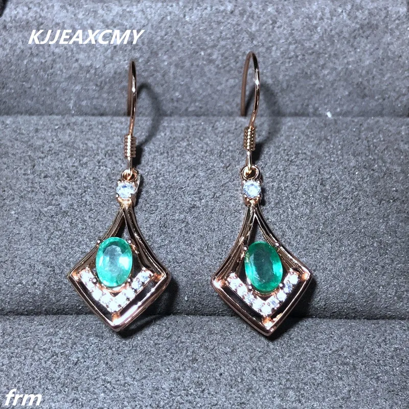  KJJEAXCMY bijoux fins nouvelle liste de modèles de boucles d'oreilles femmes émeraude naturelle cou